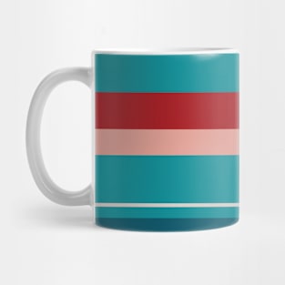 A magnificent collection of Blood (Animal), Blush, Silver, Dark Cyan and Petrol stripes. Mug